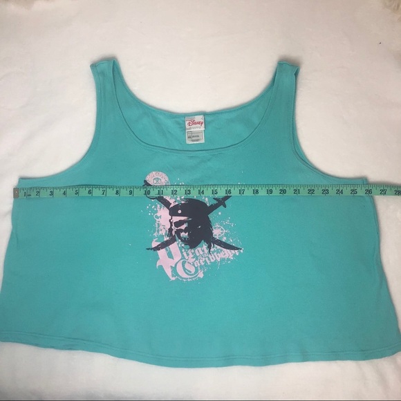 Disney POTC Tank Top Pirates of the Caribbean Skull Teal Pink XXL 2XL Plus Size - Picture 8 of 11